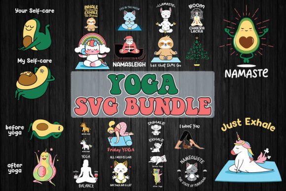Funny Yoga Quotes SVG Bundle: Graphics and Crafts for Sellers