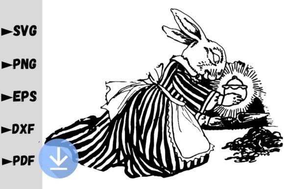 Mother Rabbit Hides the Treasure SVG Graphics and Crafts