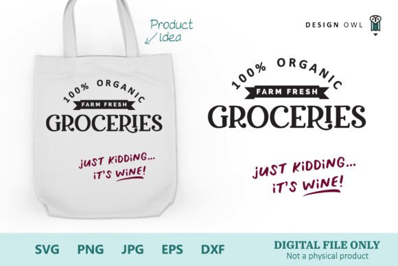 Organic Groceries - Tote Bag SVG Graphics and Crafts