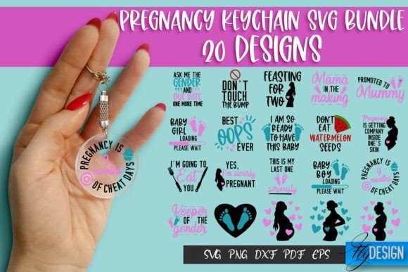Pregnancy SVG Keychain Bundle Pregnant Graphics and Crafts Review