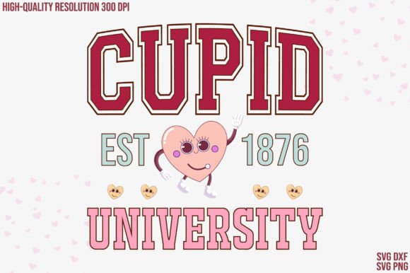 Retro Cupid University Graphics for Crafts